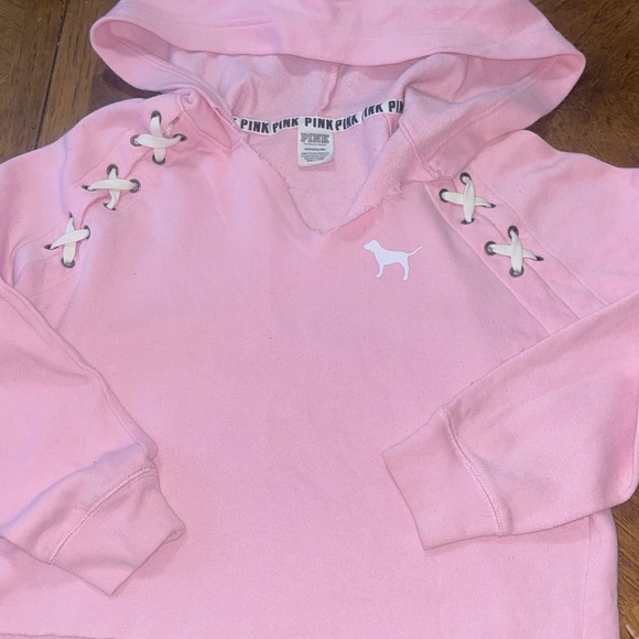 PINK Victoria's Secret Tops - VS PINK CROP VINTAGE HOODIE